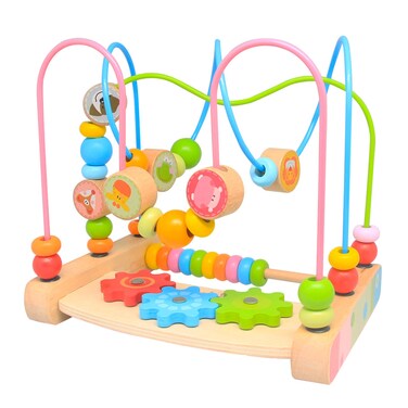 BOBY Bead Maze for Babies 612 MonthsWooden Educational Abacus Beads Circle Toddler Toys  Colorful Roller Coaster Activity GameGreat Gift for Babies Toddlers Girls and Boys