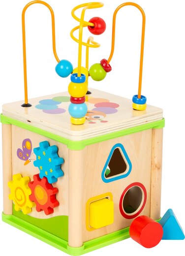 small foot 10074 Motoric cube pretty bugs incl form games learning clock gear wheels and motoric loops from 2 years
