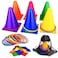 unanscre 31PCS 3 in 1 Carnival Outdoor Games Combo Set for Kids Soft Plastic Cones Bean Bags Ring Toss Game Gift for Birthday PartyXmas