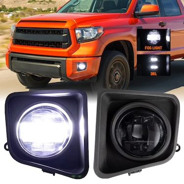 DRFG LED Fog Light with DRL Compatible for Toyota Tundra 2014 2015 2016 2017 2018 2019 2020 2021 Bumper Fog Lamps