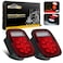 Partsam 2x Red  White 39LED Stop Turn Tail Stud Lights for Truck Trailer Boat RV Jeep TJ CJ YJ JK