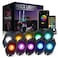 Xprite RGBW LED Rock Lights Kit with Bluetooth  Wireless Remote Controller Multicolor Cars Underglow Wheel Footwell Neon Light Kits for OffRoad UTV ATV Trucks SUV Motorcycle Boats  10 Pods