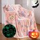 Dujoju Glow in The Dark Blanket Halloween Blanket Pumpkin Blanket Ghost Blanket Cozy Soft Halloween Throw Blankets Birthday for Kids Adults Indoor Halloween Room Decor for Party 6050