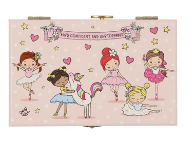 Ballerina Jewelry Box for Girls Musical  GlowInTheDark Little Girls Jewelry Box Gift  Kids Jewelry Box Organizer with Heart Necklace and Bracelet Set  Cute Ballerina Music Box for Girls