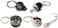 Five Piece Auto Parts Keychains  Turbo Six Speed Manual Gearbox Stick Shift Wheel Red Brake Rotor Mini Wrench