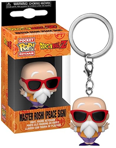 Funko POP Keychain DBZ  Master Roshi  Peace Sign Dragon Ball Z Novelty Keyring  Collectable Mini Figure  Stocking Filler  Gift Idea  Official Merchandise  Anime Fans  Backpack Decor