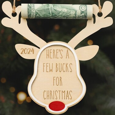 NIBIBALA Christmas Money Holders Money Holder Ornaments New Year Gifts for Him Rudolph Money Ornament Money Tree Holders with Clips Money Holder for Cash Gifts for Kids 6 7 8 9