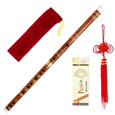 Kmise Traditional Handmade Chinese Musical Instrument Vintage Bamboo Flute Dizi D Key