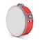 Flexzion Wood Handheld Tambourine 6 Inch Single Row 4 Pair Jingles Red  Hand Held Percussion Drum Moon Musical Tambourine with Ergonomic Handle Grip