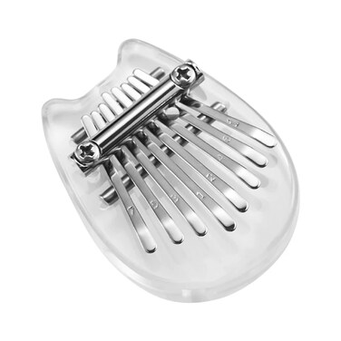 TREELF 8 Key Mini Kalimba Thumb Piano Finger Percussion Keyboard Mini kalimba key ring Crystal cat shape