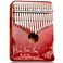 TienClef Kalimba Thumb Piano 17 Keys with Engraved Notes Xmas Pattern Handhold Cute Finger Piano Mabogany Solid Wood Portable Musical Instrument with Music Book for Kids Adult Beginner Red