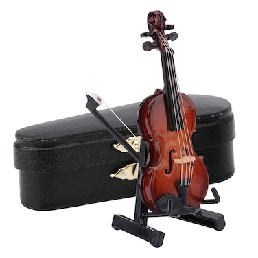 Cosiki Tiny Violin Small Violin Miniature Wooden Violin Mini Violin Model Worlds Smallest Violin Miniature Violin Model Replica Smallest Violin Dollhouse Model Ornament Home Decoration