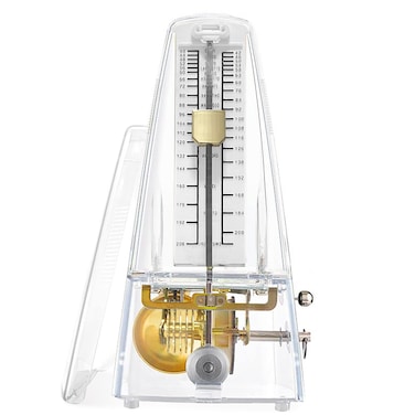 SiliPacks Mechanical Music Metronome Elegant Design Music Timer for Drums Piano Bass Violin Guitar Track Tempo and Beat Instrument Transparent