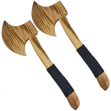 Adventure Awaits  2Pack  Wooden Toy Axe Hatchet  Handmade  Lightweight Wood Toy Hatchet Set for Outdoor Play
