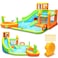 JOISTOON Inflatable Water Slide Park Large Water Bouncer Castle Fun Bouncy House with Large Pool Dual Slides Climbing Wall Basketball Soccer Archery Toss Game Easy to Set Up with Air Blower