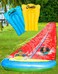 JAMBO 24Ft Extra Long Slip Splash and Slide Double Lane 24FT XL Slide  2 Bodyboards Heavy Duty Water Slide Central Channel Sprinkler System with Inflatable Crash Pad Splish and Splash Water Toys