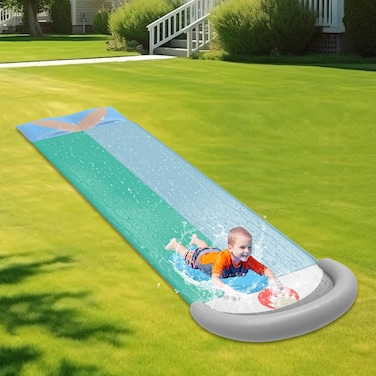 ANYAGREE Slip and Slide Lawn Inflatable Water Slide Lawn Water Slide for Backyards Kids Backyard Games with Sprinkler