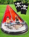 JAMBO 22Ft Water Slide and 2 Bodyboards Extra Long Slip Splash and Slide Heavy Duty Pirate Water Slide with Inflatable Bumpers Splash Mat Water Sprinkler Outdoor Water Toys Summer Toy