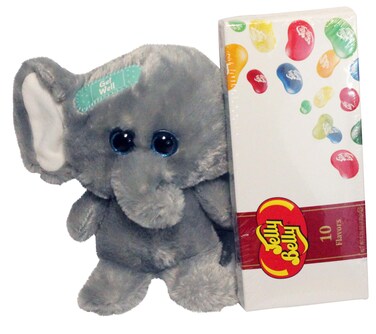 Twisted Anchor Trading Co Get Well Soon Gifts for Women Men or Kids  Cute 6 Beanie Boo Plush with Jelly Bean Gift Box  Comes in a Gift Bag so Its Ready for Giving Elephant Friend