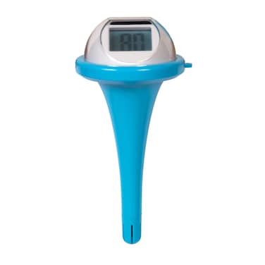 GAME Solar Digital Pool  Spa Floating Thermometer Solar Powered Fahrenheit  Celsius DoubleSided Display LCD Screen Blue