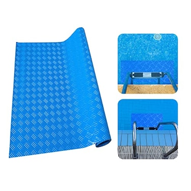 AHKUNMT Swimming Pool Ladder Mat Medium 9x354 Protective Pool Ladder Pad Step Mat Swimming Pool Step Pad for Above Ground Pool Ladder with NonSlip Texture Blue