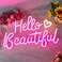 BDUN Hello Beautiful Neon Sign for Wall Decor Girls Room Romantic Neon Lights for Home Party Bar Hello Beautiful USB Powered Neon Signs for Wall Art Studio by Pink