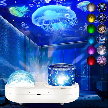 ONXE Ocean Jellyfish Lamp Projector for KidsStar Galaxy Night Light with 360 Rotation 6 Colors  7 Sets of Films Kids Room Birthday Christmas Gifts for Boys Girls 4 5 6 7 8 9 10 Year Old