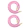 LVYIHAN 2 Pack Velvet Stanchion Rope Pink 5 Ft Crowd Control Ropes Barrier with Gold Hooks Hanging VIP Rope for Party Decoration