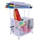 Essentially Yours Pool Storage Equipment Organizer Holder  Noodles Toys Balls and Floats Mesh Rolling Double Decker Bin 37 L x 24 W x 55 H XXL White Style 561935