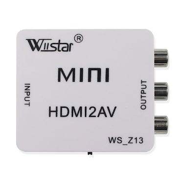 Wiistar HDMI to AV CVBS Converter 1080P Mini HDMI to RCA Composite Video Audio Converter Adapter Box Support PALNTSC for HDTV PS4