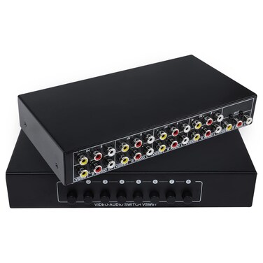 CHUNGHOP HONONJO 8 Ports Composite 3 RCA Video Audio AV Switcher Box Selector Switch 8 in 1 Out 8x1 for HDTV LCD DVD