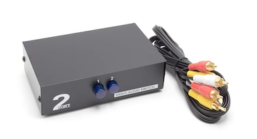 THE CIMPLE CO  2 Way AV Switch  2 Input 1 Output RCA Selector Switch for Composite Audio and Video  Switcher Box  Includes RCA Composite Cable Black
