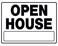 Hillman 840062 Open House Sign with Space for Fill In includes HWire Frame Mounting Bracket White and Black Corrugated Heavy Duty Plastic 20x24 Inches 1Sign