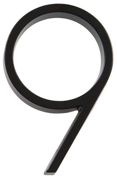 Distinctions by Hillman 843199 5Inch Floating Mount House Black Number 9