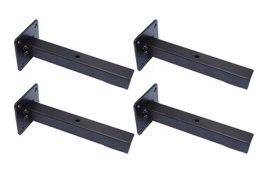 FGen 4pcs Wrought Iron Wall 6inch Square Bracket Bracket Bookshelf Wall Shelf Wall Hanging Partition Bearing Support Shelf Layer Board SupportBlack