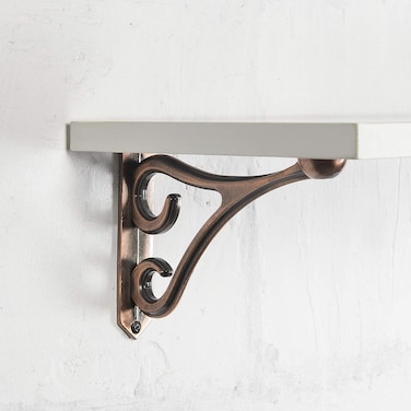 Deco Window 1 Pack Heavy Duty and Thick Cast Iron Europian Shelf Bracket Antique Copper 15 x 19 cm Shelf Bracket DIY Projects Hardware Included