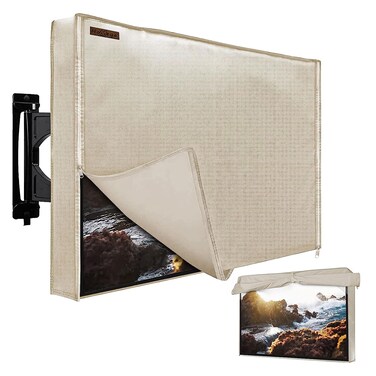 HOMEYA Outdoor TV Cover 4043 Inches 600D Heavy Duty Waterproof  Weatherproof TV Screen Protector with Double Zipper Velcro Seal Fits Most TV Mounts and Stands for Outside LED LCD Flat Screen TVs
