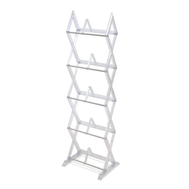 Atlantic Mitsu 5Tier Media Rack  130 CDs 90 DVDs BluRay or Games in Clear PN64836265 White