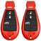 KeylessCanada 2 New Red Keyless Entry 4 Buttons Remote Start Car Key Fob Shell  CASE M3N5WY783X IYZC01C for Jeep Grand Cherokee 300 Challenger Charger Durango