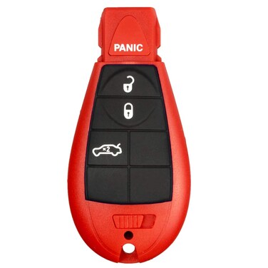 KeylessCanada 1 New Red Keyless Entry 4 Buttons Remote Start Car Key Fob M3N5WY783X IYZC01C For Jeep Grand Cherokee 300 Challenger Charger Durango  SHELLCASE ONLY no electronics