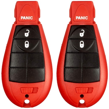 KeylessCanada 2 New Red Keyless Entry 3 Button Remote Key Fob Shell  CASE M3N5WY783X IYZC01C 56046707AE for Chrysler Town Country Dodge Challenger Charger Durango Grand Caravan Journey  Ram