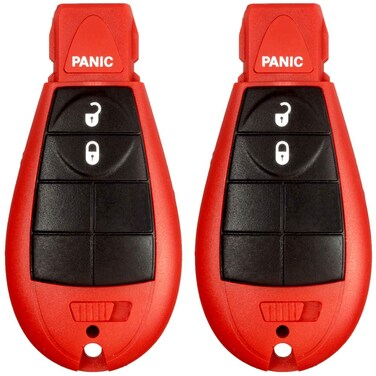 2 New Red Keyless Entry 3 Buttons Key Fob Remote Start Car M3N5WY783X IYZC01C 56046707AE For Town Country Dodge Challenger Charger Durango Grand Caravan Journey  Ram