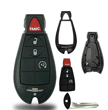 2 New Keyless Entry 4 Buttons Remote Start Car Key Fob M3N5WY783X IYZC01C 56046707AE For Chrysler Town Country Dodge Challenger Charger Durango Grand Caravan Journey  Ram SHELLCASE ONLY