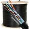 VC VERTICAL CABLE Cat5e 350 Mhz Overall Shielded UV Jacket Outdoor CMX Messenger 1000ft Black Bulk Ethernet  Wooden Spool