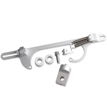 YIUIY 4150 4160 Series Throttle Body Cable Bracket Billet Aluminum Anodized Throttle Cable Bracket Adjustable Silver