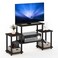 Furinno Turn N Tube No Tools Entertainment TV Stands Dark BrownBlack 11257DBRBK Square Corner