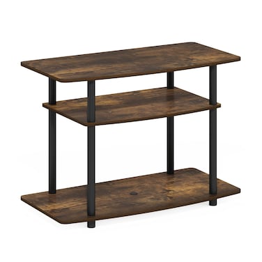 Furinno No Tools 3Tier TV Stand Wood Composite Amber PineBlack