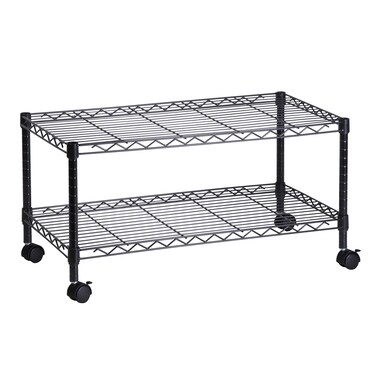 HoneyCanDo Honey Can Do 2Tier Media Cart CRT03937 Black 18 x 36
