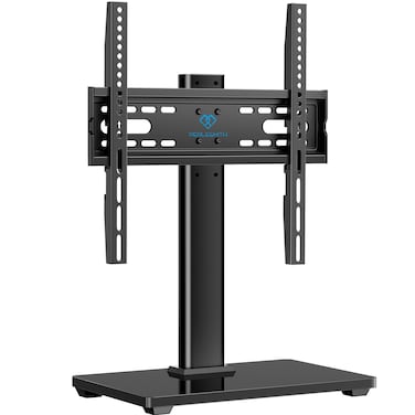 PERLESMITH Universal TV Stand  Table Top TV Stand for 3255 inch LCD LED TVs  Height Adjustable TV Base Stand with Tempered Glass Base  Wire Management VESA 400x400mm