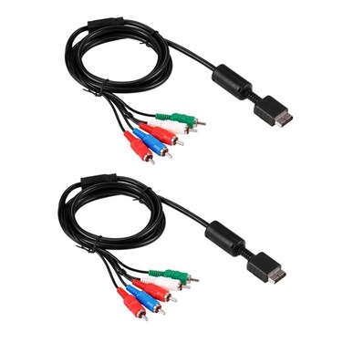 ASTONEY 2PCS 6FT HD Component AV VideoAudio Cable Cord for PS2 PS3 Slim AV Lead Accesories Lead Scart